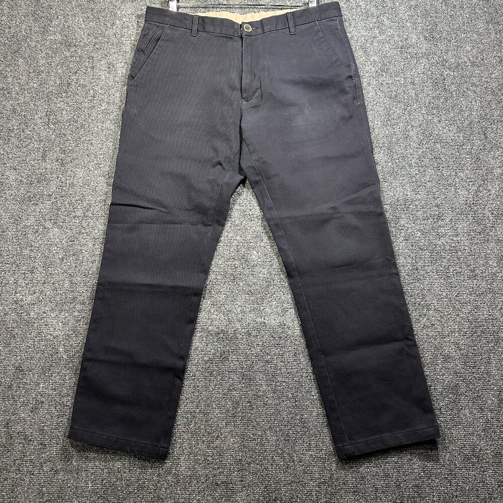 Rodd & Gunn Pants Mens 34 X 29 Straight Fit Navy Blue Cotton Stretch Flat Front